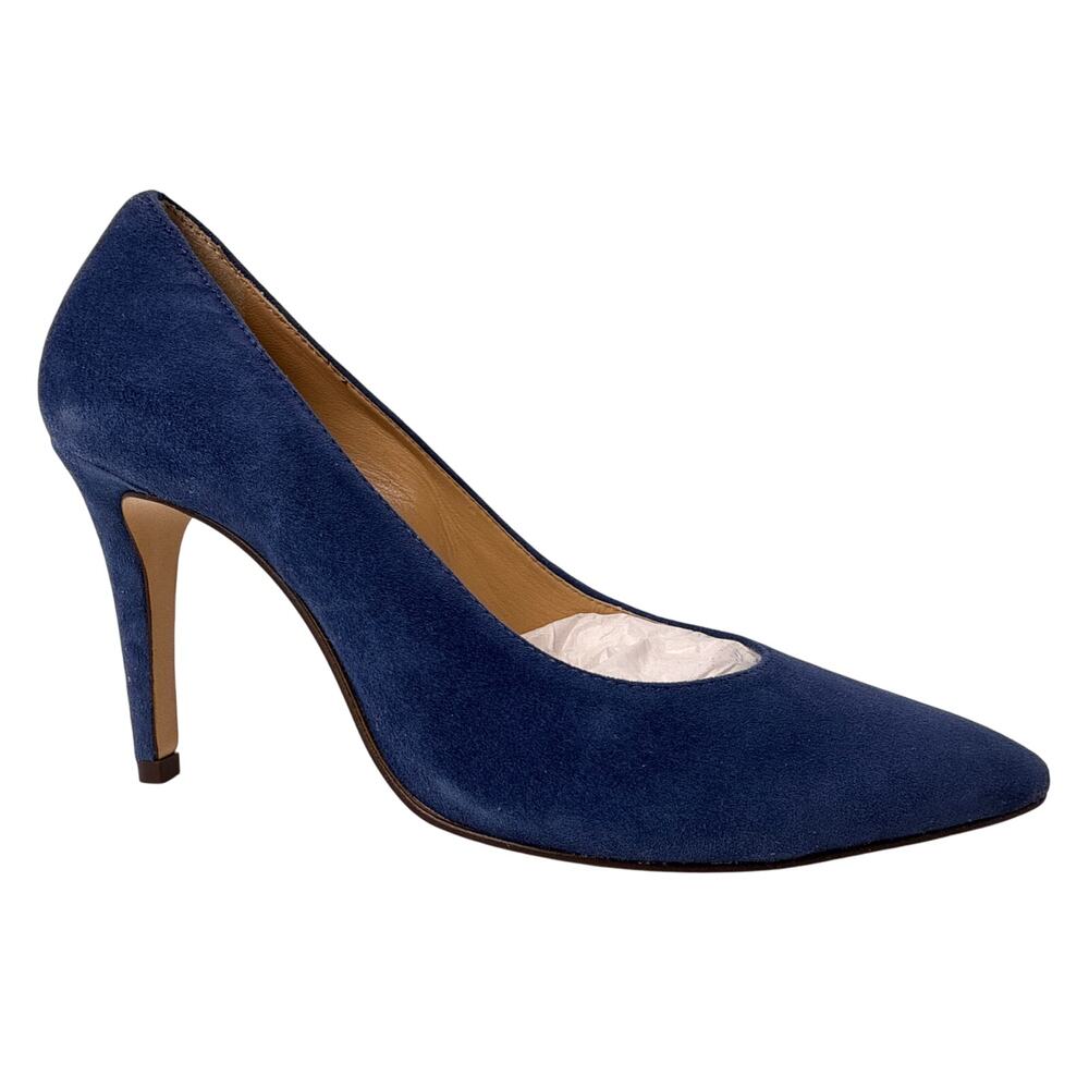 Coach Skyler Pumps Womens 6.5 True Blue Suede Stiletto Heels Pointed Toe Classic - Picture 2 of 14
